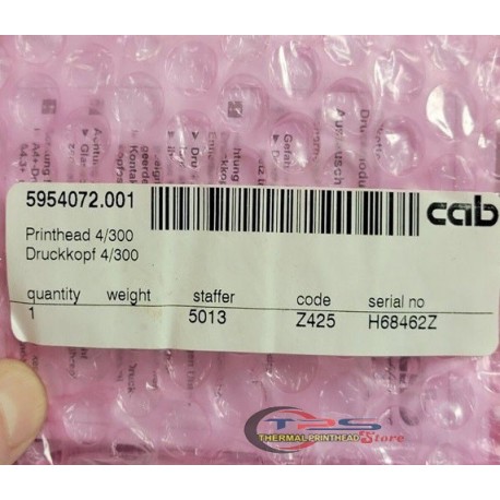 Cab Printhead 5954072.001 Thermal Printhead for A4+, XD4T, XC4/300 printer 300dpi